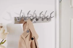 Riess-Ambiente Garderoben > Dekorative Wandgarderobe DEER 50cm silber Aluminium poliert Hirschgeweih Kleiderhaken