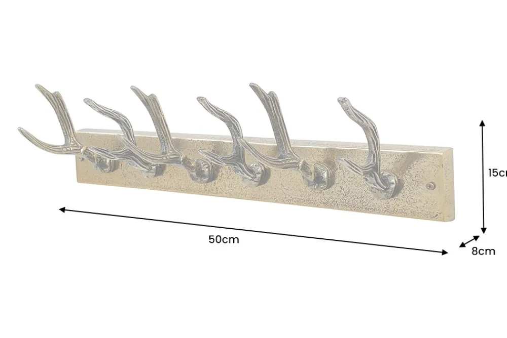 Riess-Ambiente Garderoben > Dekorative Wandgarderobe DEER 50cm messing Metall Hirschgeweih Kleiderhaken