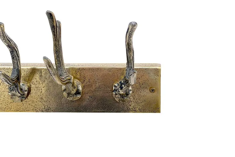 Riess-Ambiente Garderoben > Dekorative Wandgarderobe DEER 50cm messing Metall Hirschgeweih Kleiderhaken
