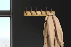 Riess-Ambiente Garderoben > Dekorative Wandgarderobe DEER 50cm gold Metall Hirschgeweih Kleiderhaken