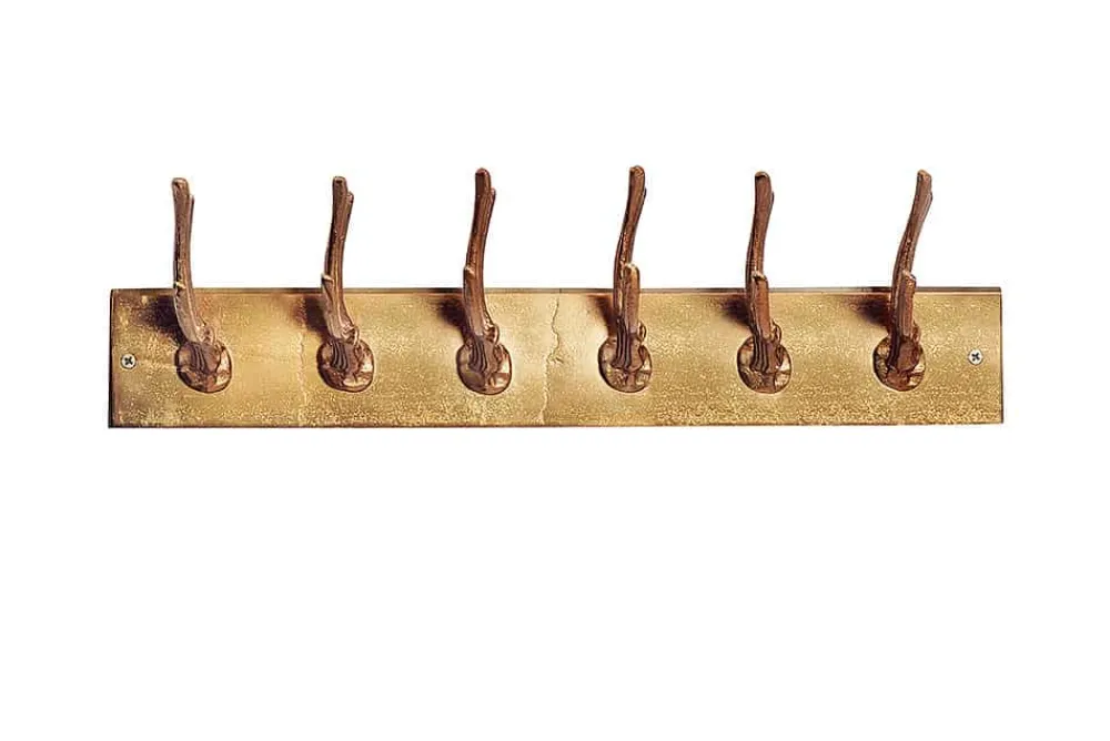 Riess-Ambiente Garderoben > Dekorative Wandgarderobe DEER 50cm gold Metall Hirschgeweih Kleiderhaken