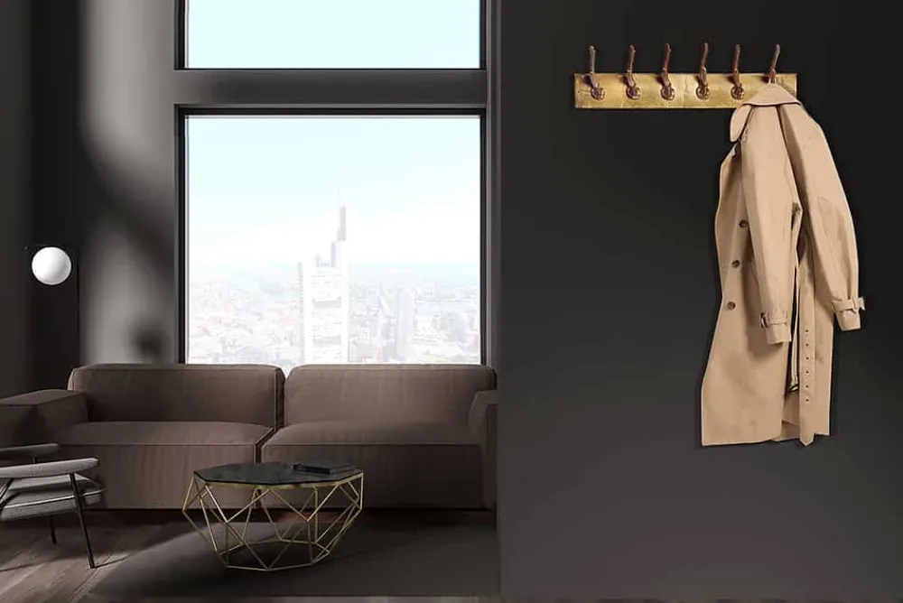 Riess-Ambiente Garderoben > Dekorative Wandgarderobe DEER 50cm gold Metall Hirschgeweih Kleiderhaken