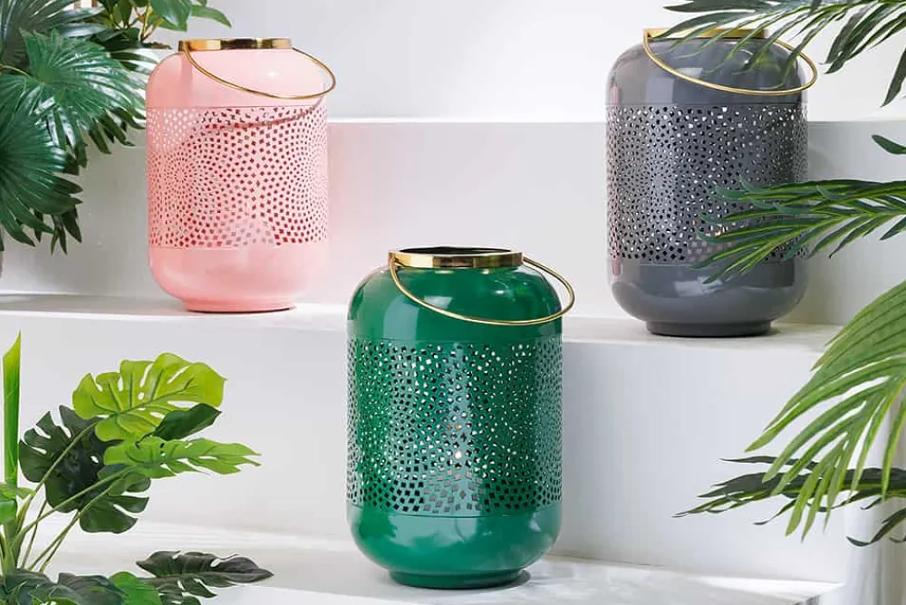 Riess-Ambiente Dekoration > Deko Windlicht CANDLELIGHT 30cm grau Metall handmade Laterne