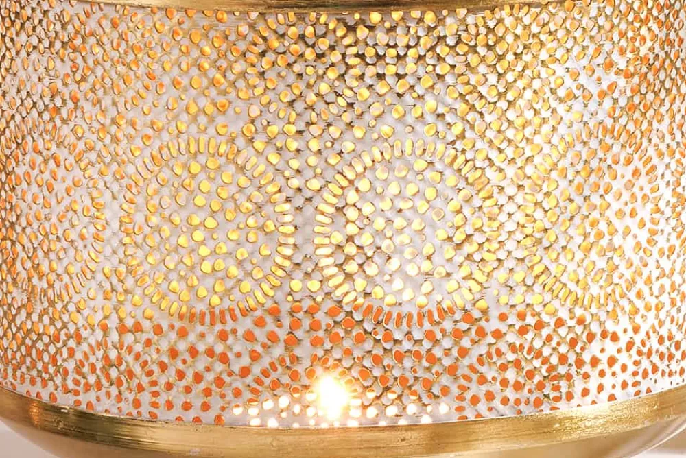 Riess-Ambiente Dekoration|Goldene Möbel > Deko Windlicht ORIENT 20cm gold Metall mit Patina handmade Laterne
