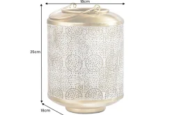 Riess-Ambiente Dekoration|Goldene Möbel > Deko Windlicht ORIENT 25cm gold Metall mit Patina handmade Laterne
