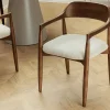 Riess-Ambiente Mehr...|Massivholzstühle > Design Armlehnen-Stuhl KENNEDY braun smoke creme aus recycelter Pinie mit Polstersitz