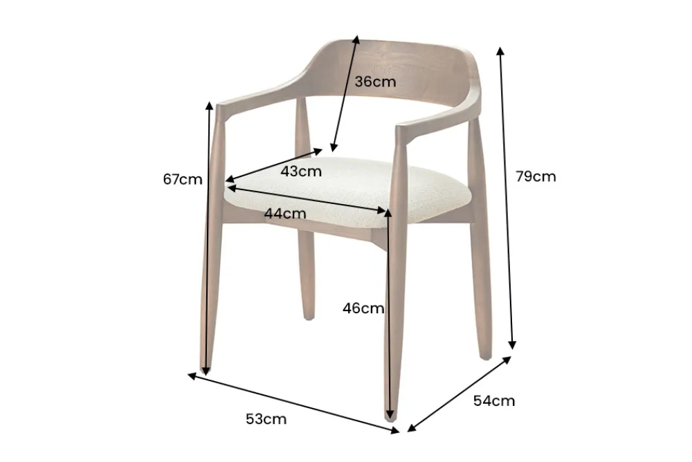 Riess-Ambiente Mehr...|Massivholzstühle > Design Armlehnen-Stuhl KENNEDY braun smoke creme aus recycelter Pinie mit Polstersitz