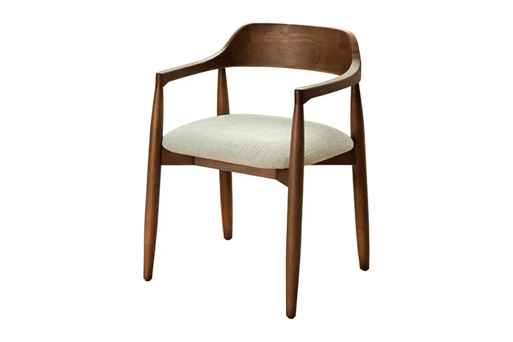 Riess-Ambiente Mehr...|Massivholzstühle > Design Armlehnen-Stuhl KENNEDY braun smoke creme aus recycelter Pinie mit Polstersitz