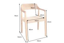 Riess-Ambiente Mehr...|Massivholzstühle > Design Armlehnen-Stuhl KENNEDY natur aus recyceltem Pinienholz mit Korbgeflecht