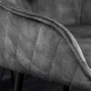 Riess-Ambiente Retro Möbel|Barhocker > Design Barhocker EUPHORIA grau Samt schwarze Metallbeine Barstuhl mit Lehne