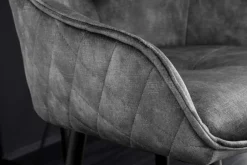 Riess-Ambiente Retro Möbel|Barhocker > Design Barhocker EUPHORIA grau Samt schwarze Metallbeine Barstuhl mit Lehne