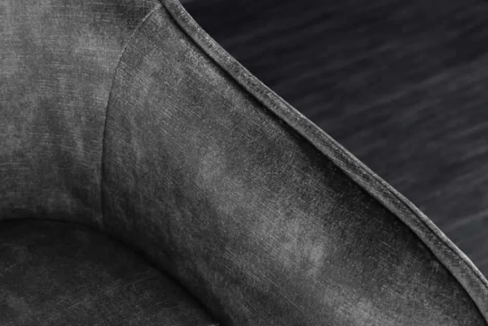 Riess-Ambiente Retro Möbel|Barhocker > Design Barhocker EUPHORIA grau Samt schwarze Metallbeine Barstuhl mit Lehne