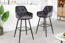 Riess-Ambiente Barhocker|Samt Möbel ><noscript><img width=