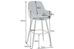 Riess-Ambiente Barhocker|Samt Möbel ><noscript><img width=