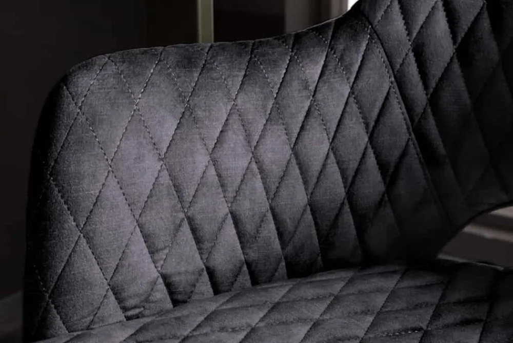 Riess-Ambiente Retro Möbel|Barhocker > Design Barhocker PARIS grau Samt mit Lehne Metall schwarz gold Ziersteppung