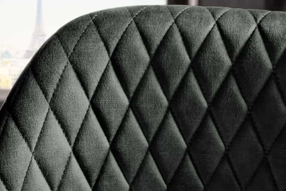 Riess-Ambiente Retro Möbel|Barhocker > Design Barhocker PARIS grün Samt mit Lehne Metall schwarz gold Ziersteppung