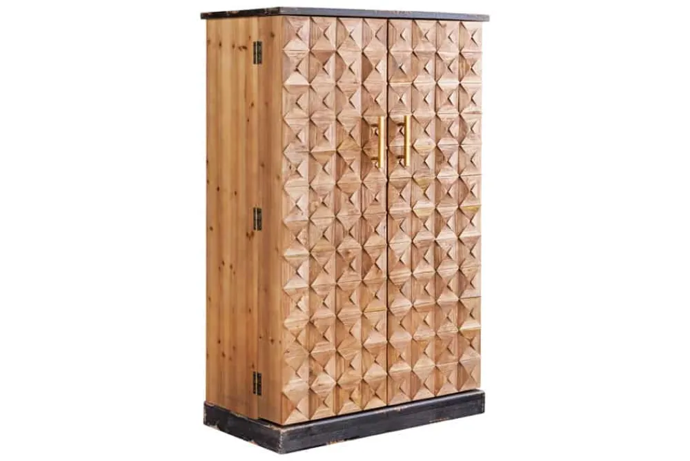 Riess-Ambiente Mehr...|Massivholzschränke > Design Barschrank BODEGA 120cm natur Pinienholz mit 3D-Front und Flaschenregal