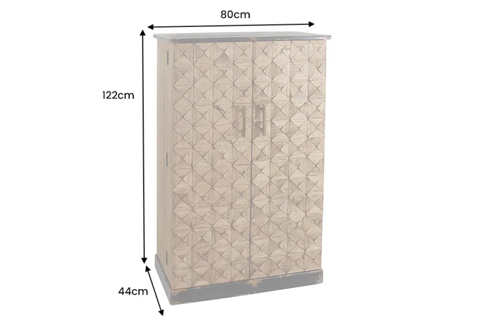 Riess-Ambiente Mehr...|Massivholzschränke > Design Barschrank BODEGA 120cm natur Pinienholz mit 3D-Front und Flaschenregal