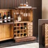 Riess-Ambiente Mehr...|Massivholzschränke > Design Barschrank BODEGA 90cm natur Pinienholz Weinregal Glashalter Schubladen