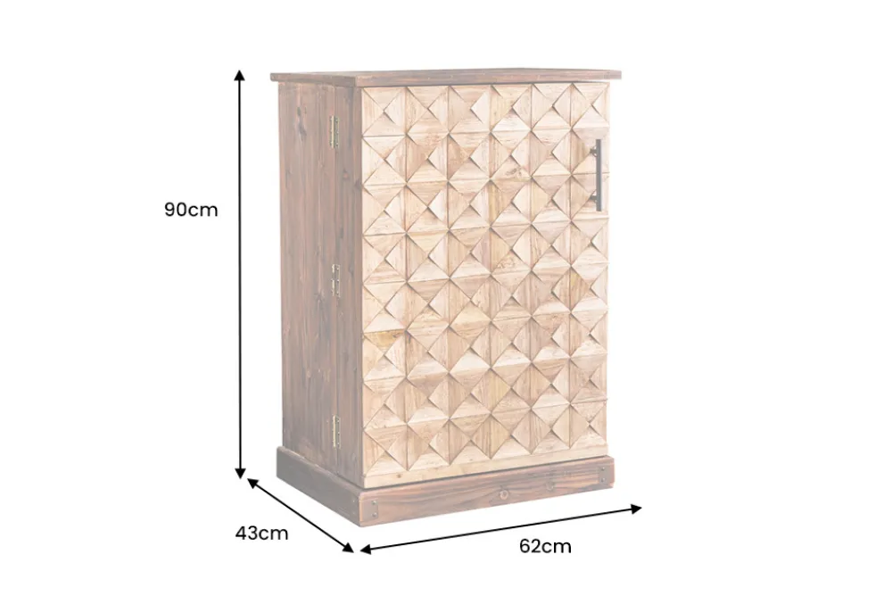 Riess-Ambiente Mehr...|Massivholzschränke > Design Barschrank BODEGA 90cm natur Pinienholz Weinregal Glashalter Schubladen