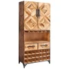 Riess-Ambiente Mehr...|Massivholzschränke > Design Barschrank BODEGA 160cm natur Pinienholz Weinregal Glashalter Schubladen