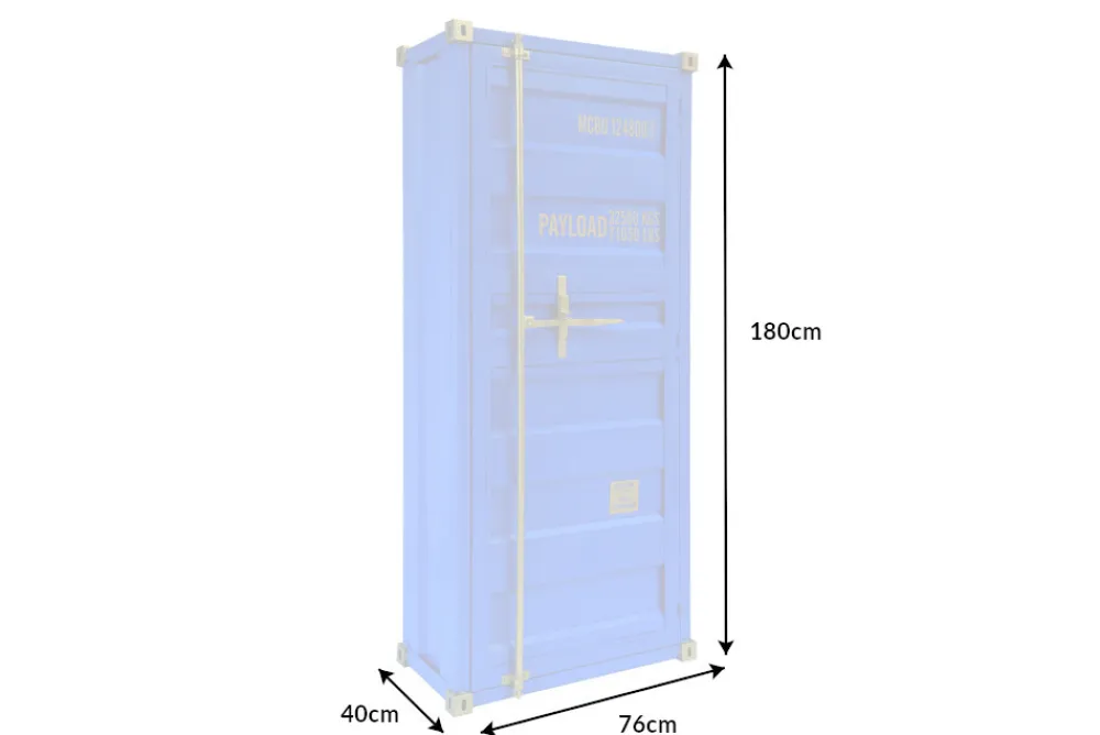 Riess-Ambiente Industrial Loft|Weinregale > Design Barschrank Container GLOBETROTTER 180cm blau Weinregal Upcycling