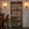 Riess-Ambiente Industrial Loft|Barschränke > Design Barschrank LOFT 150cm natur Pinienholz Metall mit Flaschenregal