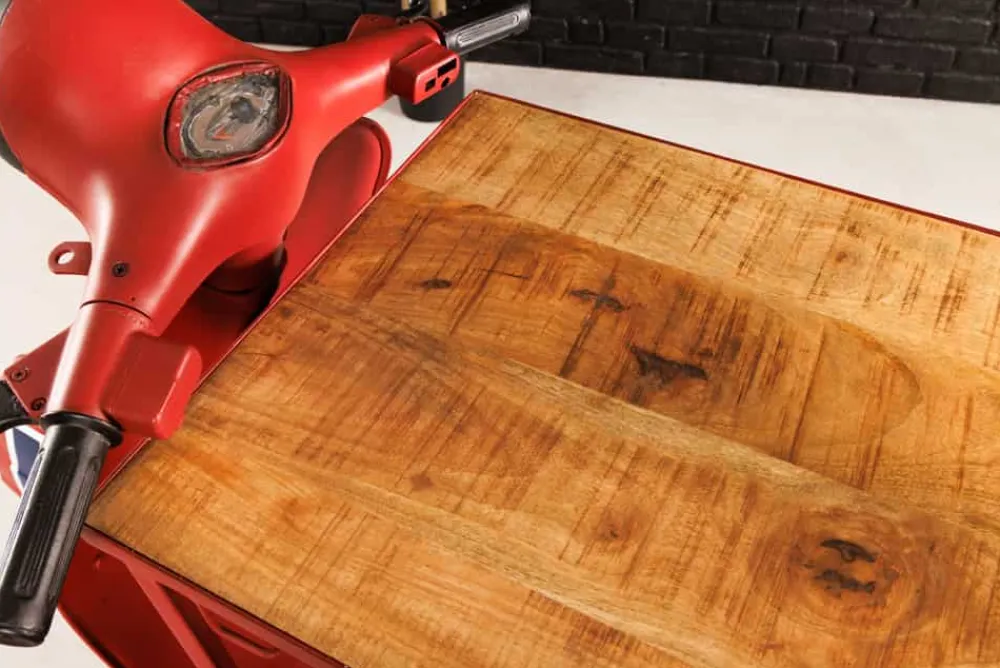 Riess-Ambiente Konsolentische|Industrial Loft > Design Bartisch SCOOTER 180cm rot Mangoholz Handarbeit Upcycling