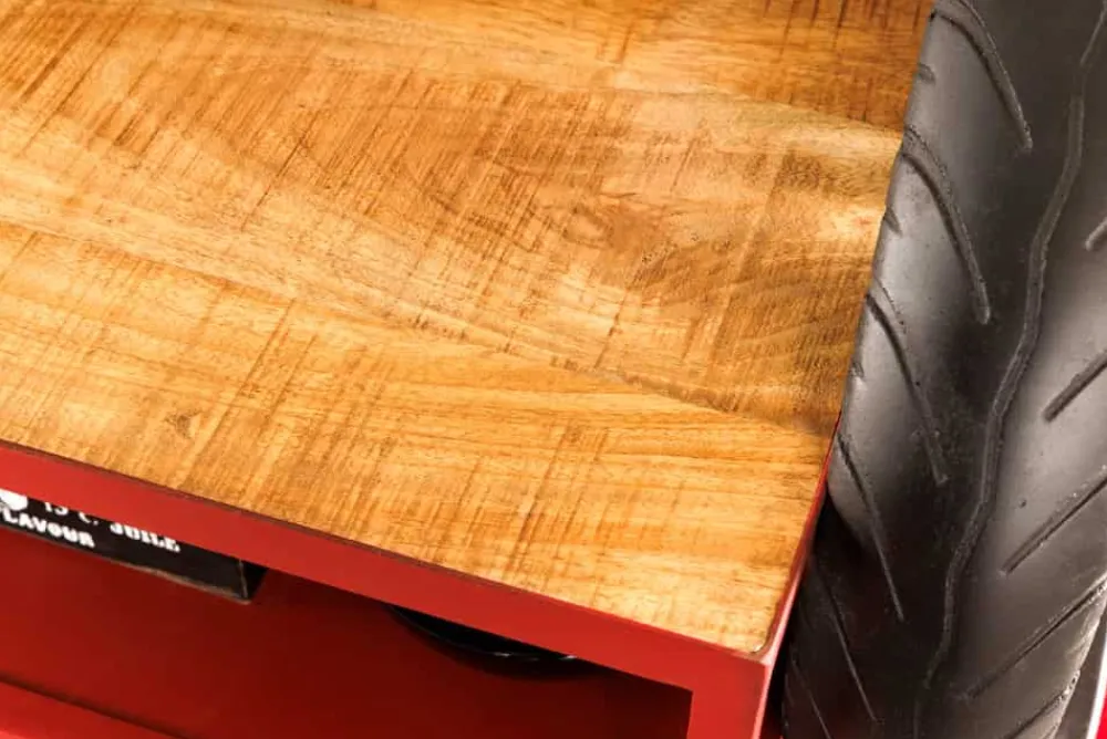 Riess-Ambiente Konsolentische|Industrial Loft > Design Bartisch SCOOTER 180cm rot Mangoholz Handarbeit Upcycling