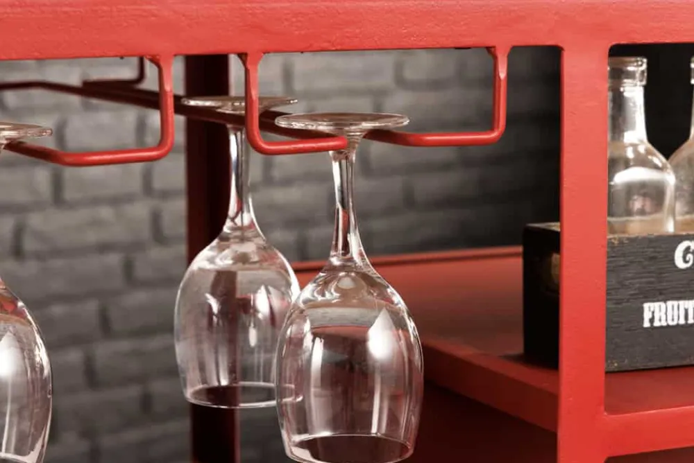 Riess-Ambiente Konsolentische|Industrial Loft > Design Bartisch SCOOTER 180cm rot Mangoholz Handarbeit Upcycling