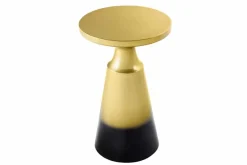 Riess-Ambiente Beistelltische|Goldene Möbel > Design Beistelltisch ABSTRACT 60cm gold Metall gebürstet Patina Handarbeit rund Säulentisch