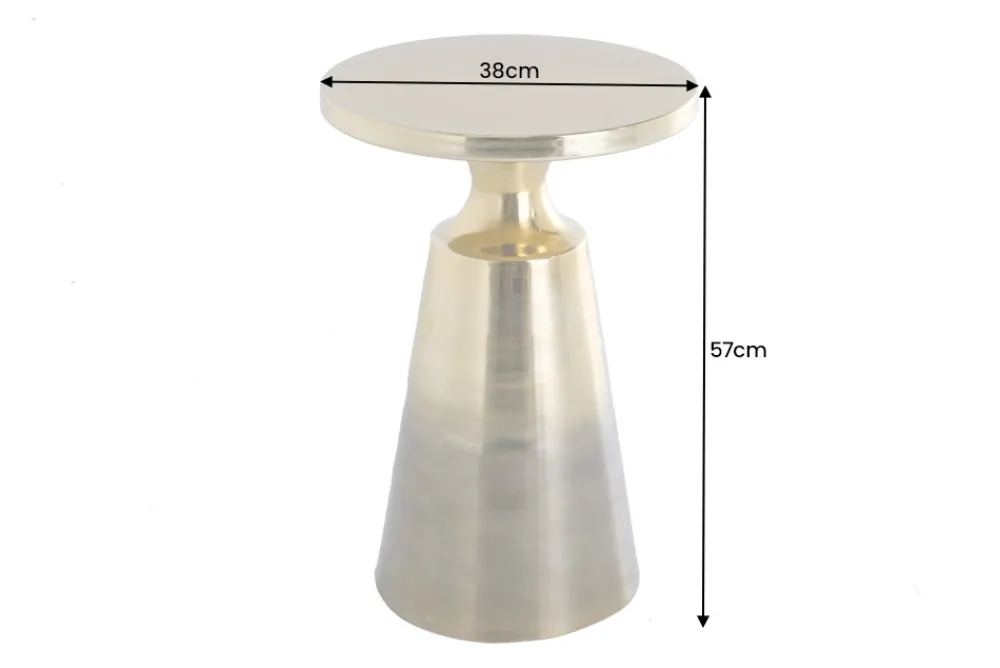 Riess-Ambiente Beistelltische|Goldene Möbel > Design Beistelltisch ABSTRACT 60cm gold Metall gebürstet Patina Handarbeit rund Säulentisch
