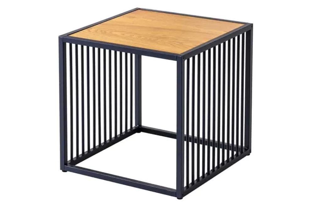 Riess-Ambiente Beistelltische|Skandinavisch > Design Beistelltisch ARCHITECTURE 40cm natur schwarz Wildeiche Metall