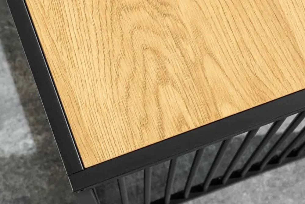 Riess-Ambiente Beistelltische|Skandinavisch > Design Beistelltisch ARCHITECTURE 40cm natur schwarz Wildeiche Metall