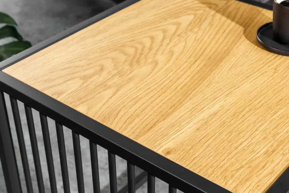 Riess-Ambiente Beistelltische|Skandinavisch > Design Beistelltisch ARCHITECTURE 40cm natur schwarz Wildeiche Metall