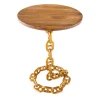 Riess-Ambiente Beistelltische|Mehr... > Design Beistelltisch CHAINS 55cm gold Mangoholz handmade Metall rund Kettengestell massiv
