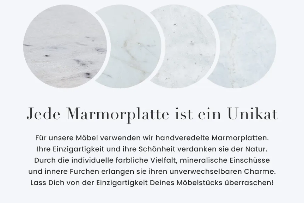 Riess-Ambiente Beistelltische|Goldene Möbel > Design Beistelltisch DIAMOND 50cm weiß Marmor messing Metall