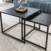 Riess-Ambiente Beistelltische|Industrial Loft > Design Beistelltische 2er Set SLIM LINE 50cm Esche schwarz Industrial Stil