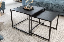 Riess-Ambiente Beistelltische|Industrial Loft > Design Beistelltische 2er Set SLIM LINE 50cm Esche schwarz Industrial Stil