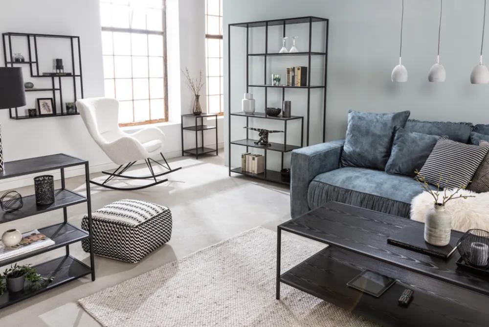 Riess-Ambiente Beistelltische|Industrial Loft > Design Beistelltische 2er Set SLIM LINE 50cm Esche schwarz Industrial Stil