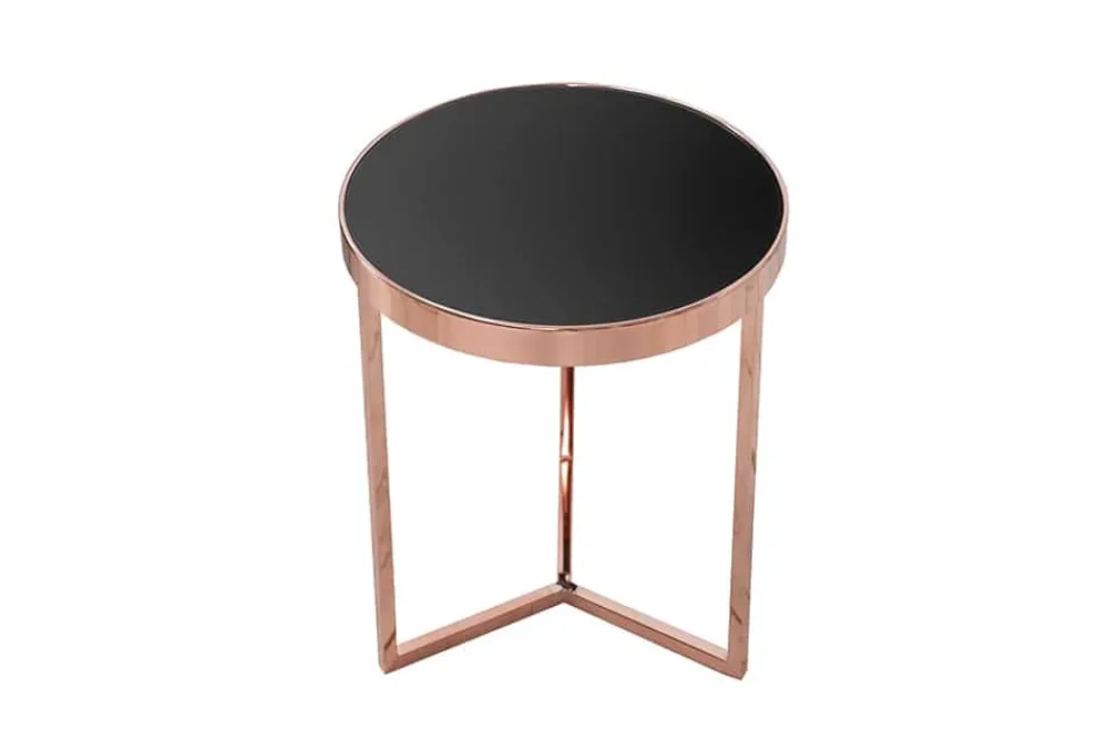 Riess-Ambiente Beistelltische|Couchtische & Truhen > Design Beistelltisch Original ASTRO 50cm kupfer Metall schwarze Glasplatte Couchtisch rund