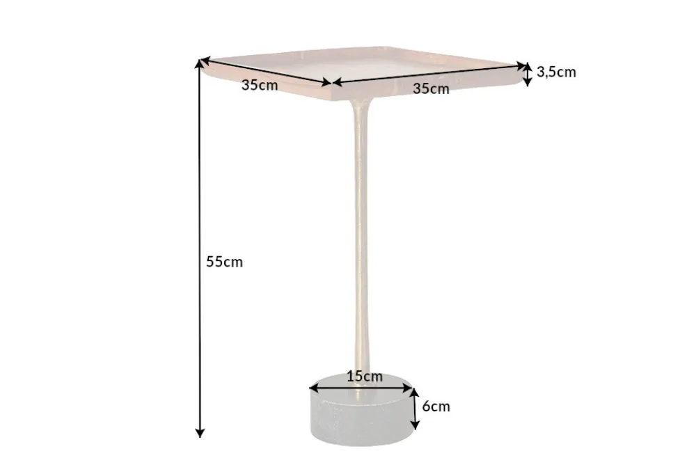 Riess-Ambiente Beistelltische|Mehr... > Design Beistelltisch TRAYFUL 55cm natur Akazie Massivholz schwarzer Marmorfuß gold Metall