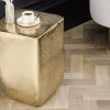 Riess-Ambiente Beistelltische|Goldene Möbel > Design Beistelltisch UNIT 45cm gold Hammerschlag handmade Metall Aluminium