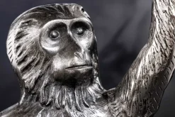 Riess-Ambiente Beistelltische > Design Beistelltisch WILDLIFE MONKEY 60cm silber Metall handmade