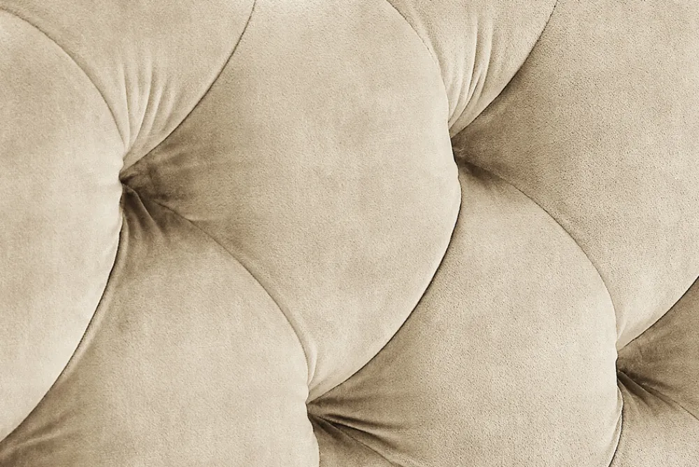 Riess-Ambiente Polsterbetten|Samt Möbel > Design Bett MODERN BAROCK 180x200cm champagner Samt Chesterfield Doppelbett