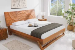 Riess-Ambiente Mehr... > Design Bett SCORPION 180x200cm braun Mangoholz 3D Schnitzerei Massivholz Doppelbett