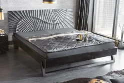 Riess-Ambiente Mehr...|Polsterbetten > Design Bett SCORPION 180x200cm schwarz Mangoholz 3D Schnitzerei Massivholz Doppelbett