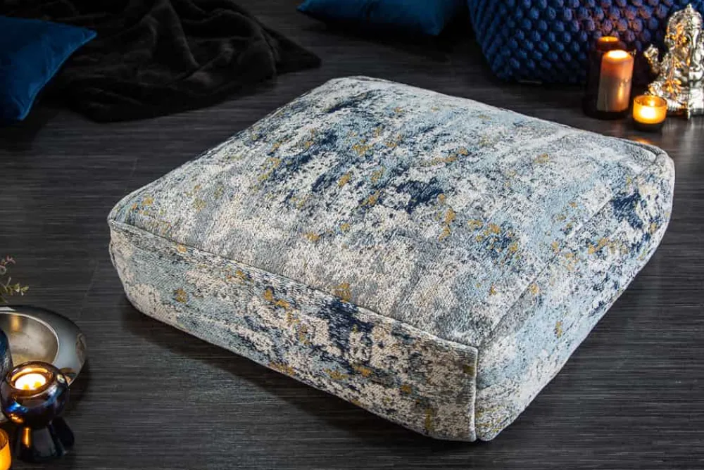 Riess-Ambiente Sitzpoufs|Heimtextilien > Design Bodenkissen XL ABSTRAKT 70cm blau beige abstraktes Muster Sitzpouf