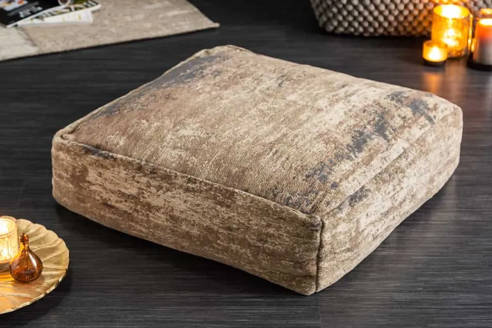 Riess-Ambiente Sitzpoufs|Heimtextilien > Design Bodenkissen XL MODERN ART 70cm braun abstraktes Muster Sitzkissen