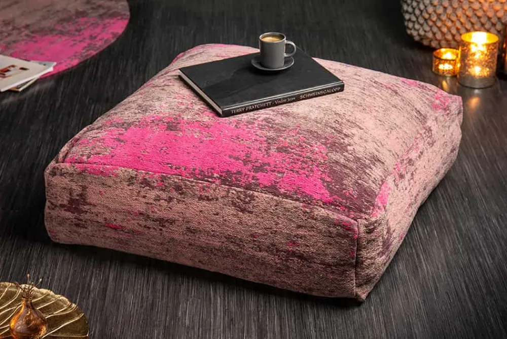 Riess-Ambiente Sitzpoufs|Heimtextilien > Design Bodenkissen XL MODERN ART 70cm rot pink abstraktes Muster Sitzpouf